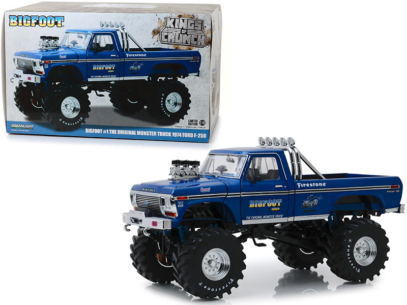 1974 Ford F-250 Bigfoot #1 The Original Monster Truck w/ 48-Inch Tires (Kings of Crunch) Diecast 1:18 Scale Model - Greenlight 13537 - Image 2