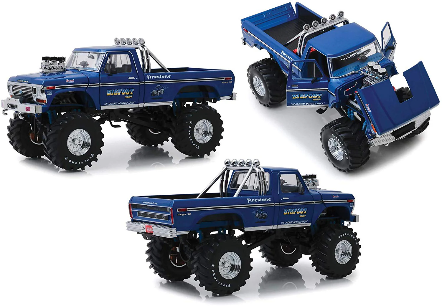 1974 Ford F-250 Bigfoot #1 The Original Monster Truck w/ 48-Inch Tires (Kings of Crunch) Diecast 1:18 Scale Model - Greenlight 13537 - Image 3
