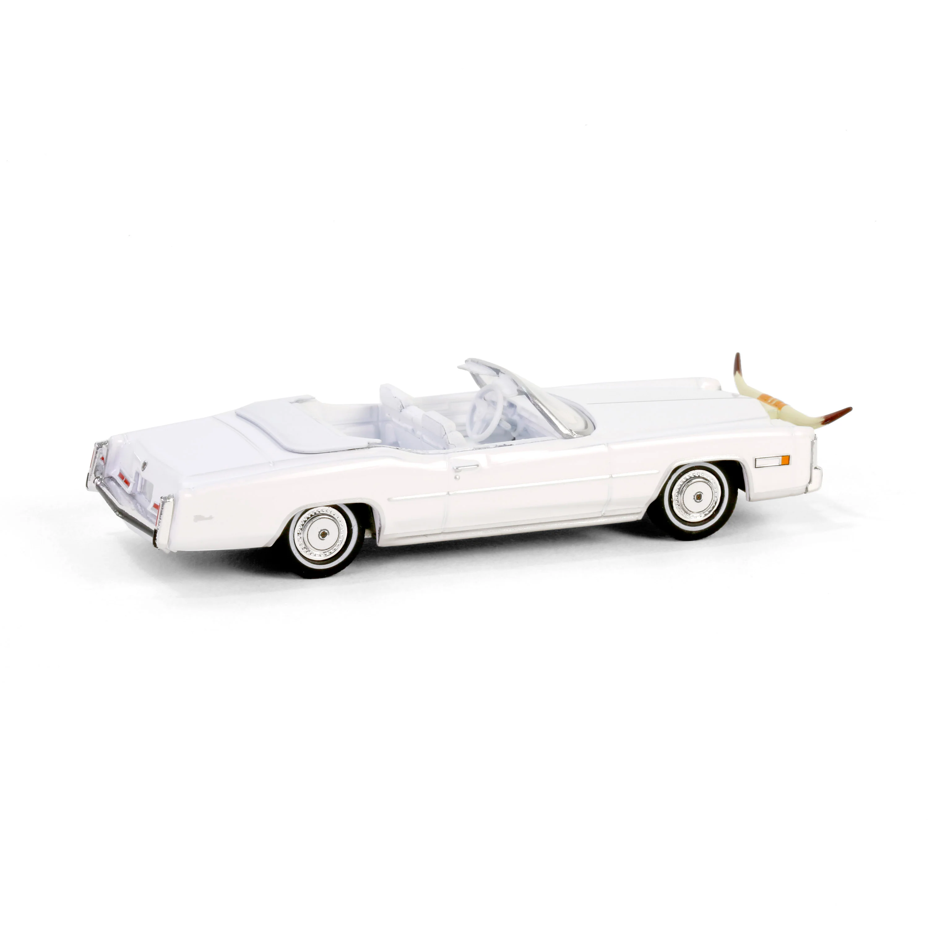 1976 Cadillac Eldorado Convertible – White w/ Bull Horns Hood Ornament Diecast 1:64 Scale Model - Greenlight 30523 - Image 2