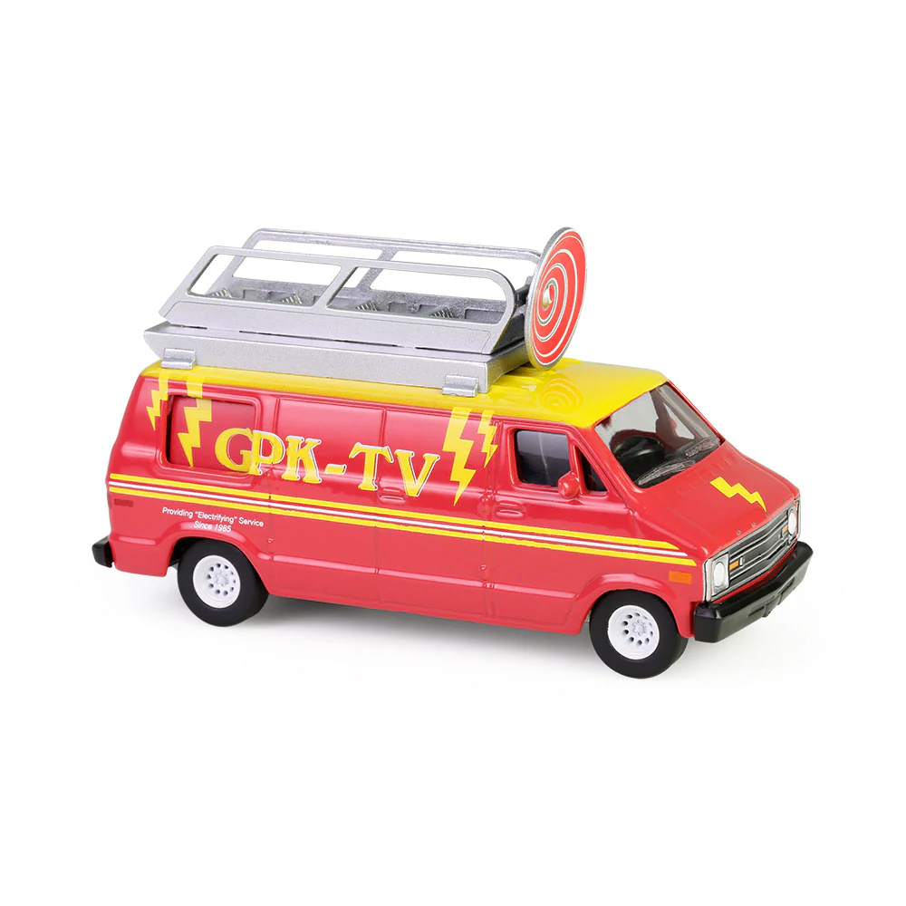 1976 Dodge B-100 w/ Roof Mounted Satellite Dish - Dish Grace (Garbage Pail Kids Series 7) Diecast 1:64 Scale Model - Greenlight 54110D - Image 4
