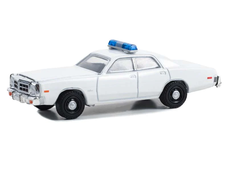 1977-78 Dodge Monaco Police Pursuit - White w/ Light Bar - Hot Pursuit Diecast 1:64 Scale Model - Greenlight 43013