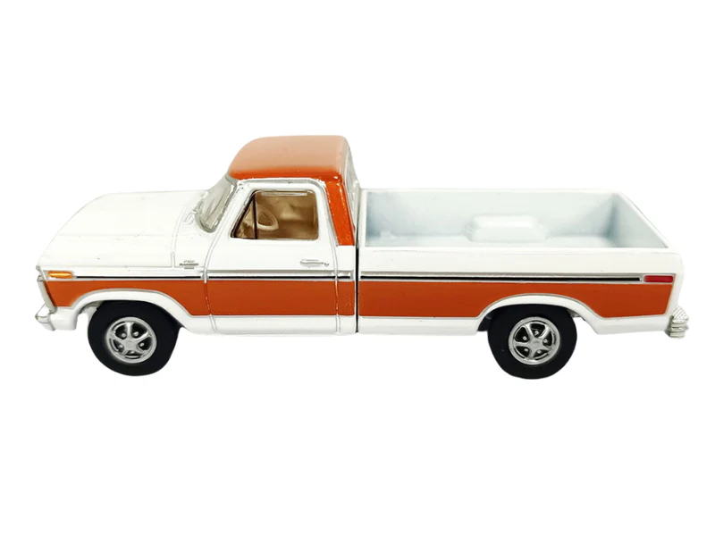 1977 Ford F150 Ranger XLT - Orange & White (All-Terrain Series 17) Diecast 1:64 Scale Model - Greenlight 35310D