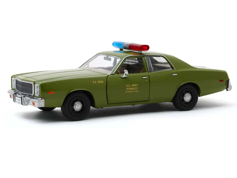 1977 Plymouth Fury U.S. Army Police – The A-Team (Hollywood Series 10) Diecast 1:24 Scale Model - Greenlight 84103