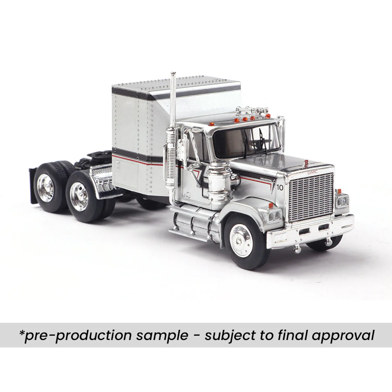 1980 GMC General - Silver w/ Black & Red Stripes Diecast 1:64 Scale Model - IXO America IA64004 - Image 4