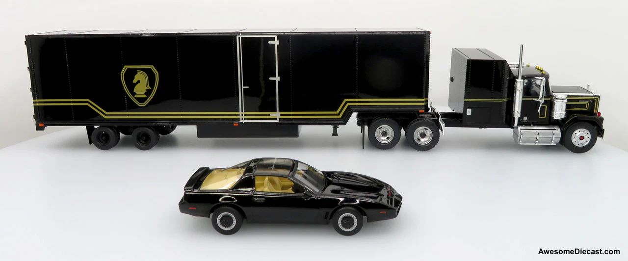 1980 GMC General Tractor w/ Trailer & 1982 Pontiac Firebird Trans Am: Knight Set Diecast 1:43 Scale Model - Iconic Replicas 43-0639 - Image 10