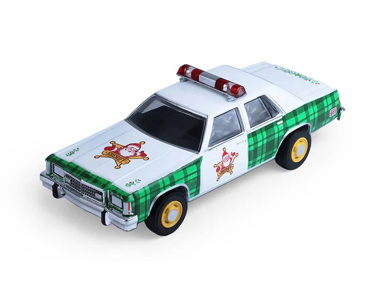 1981 Ford LTD Crown Victoria w/ Police Officer Figure (Christmas 2025 Edition) Diecast 1:64 Scale Model - Greenlight 30564F