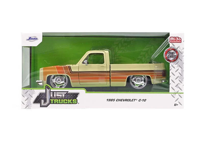 1985 Chevrolet C10 Pickup w/ Lowenhart Wheels – Beige (Just Trucks) Diecast 1:24 Scale Model - Jada 35859 - Image 2