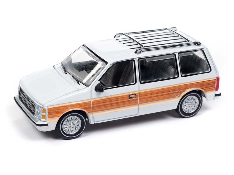 1985 Dodge Caravan – White (Premium 2024 Release 2 Version A) Diecast 1:64 Scale Model - Auto World AWSP167A