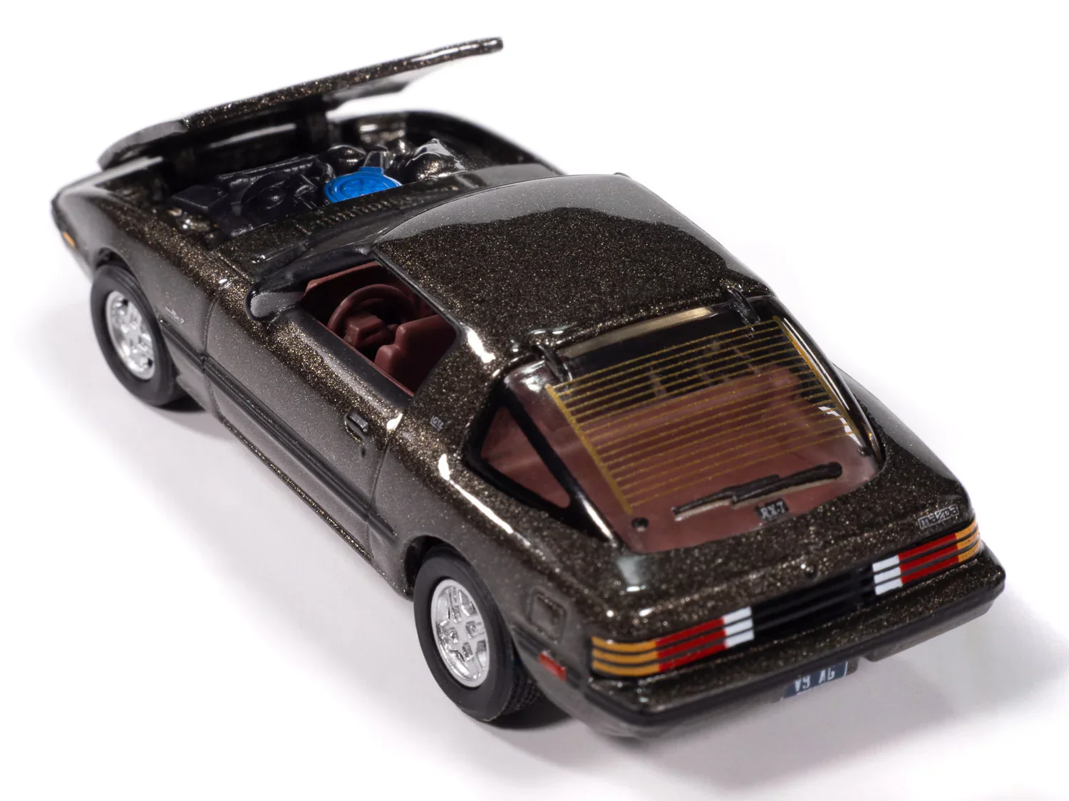 1985 Mazda RX-7 V9 Metallic Silver (Classic Gold) Diecast 1:64 Scale Model - Johnny Lightning JLCG037 - Image 2