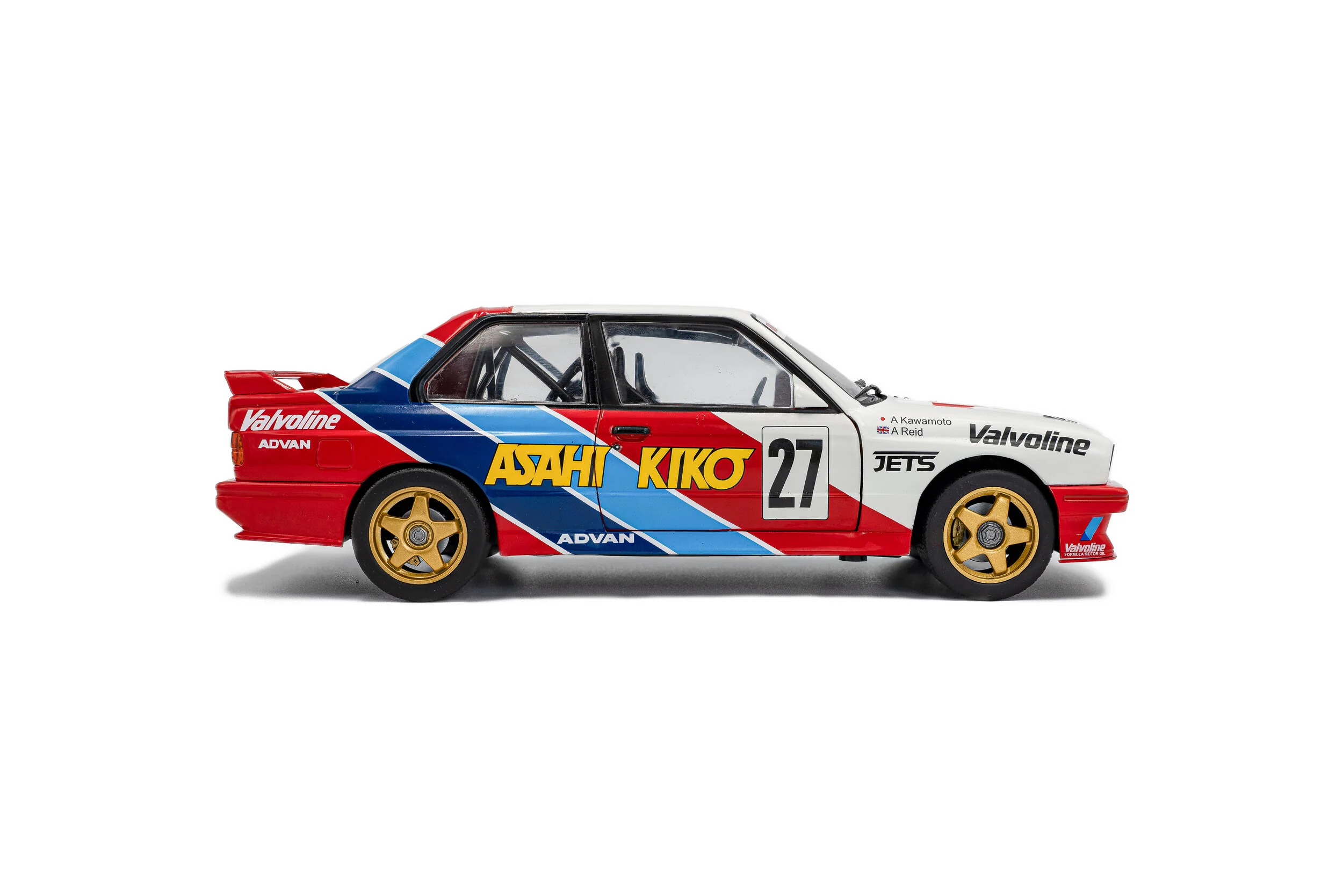 1986 BMW M3 #27 Kawamoto / Reid JTCC White Diecast 1:18 Scale Model - Solido S1801529 - Image 4
