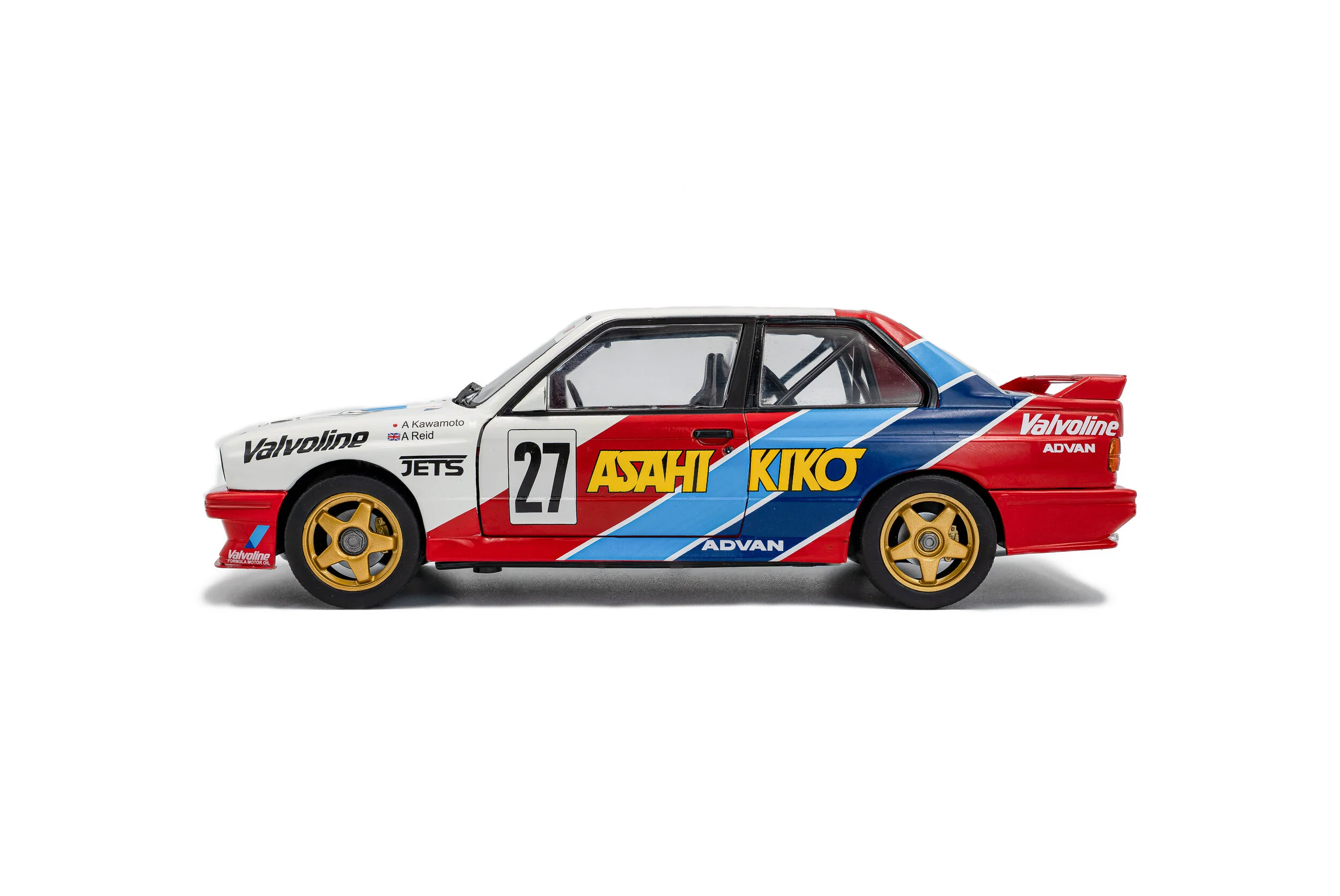 1986 BMW M3 #27 Kawamoto / Reid JTCC White Diecast 1:18 Scale Model - Solido S1801529 - Image 7