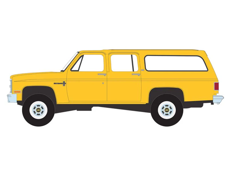 1987 Chevrolet Suburban K20 Custom Deluxe – Construction Yellow (Blue Collar Collection Series 13) Diecast 1:64 Model - Greenlight 35280D - Image 2