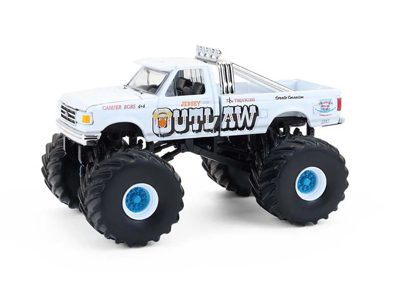 1988 Ford F-150 Jersey Outlaw Monster Truck (Kings of Crunch Series 16) Diecast 1:64 Scale Model - Greenlight 49160C
