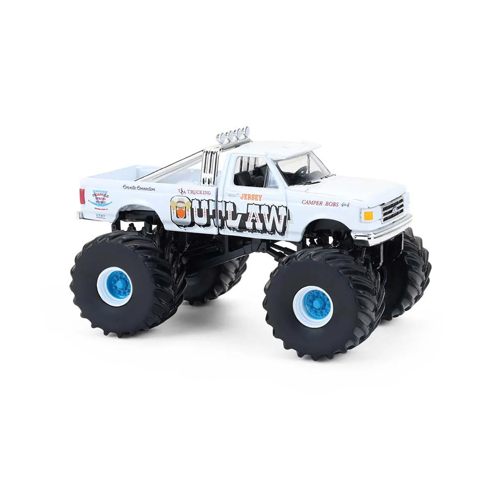 1988 Ford F-150 Jersey Outlaw Monster Truck (Kings of Crunch Series 16) Diecast 1:64 Scale Model - Greenlight 49160C - Image 2