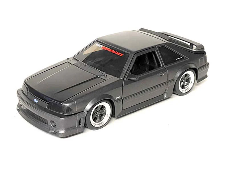 1989 Ford Mustang GT - Matte Black (Bigtime Muscle) Diecast 1:24 Scale Model - Jada 33605MJ