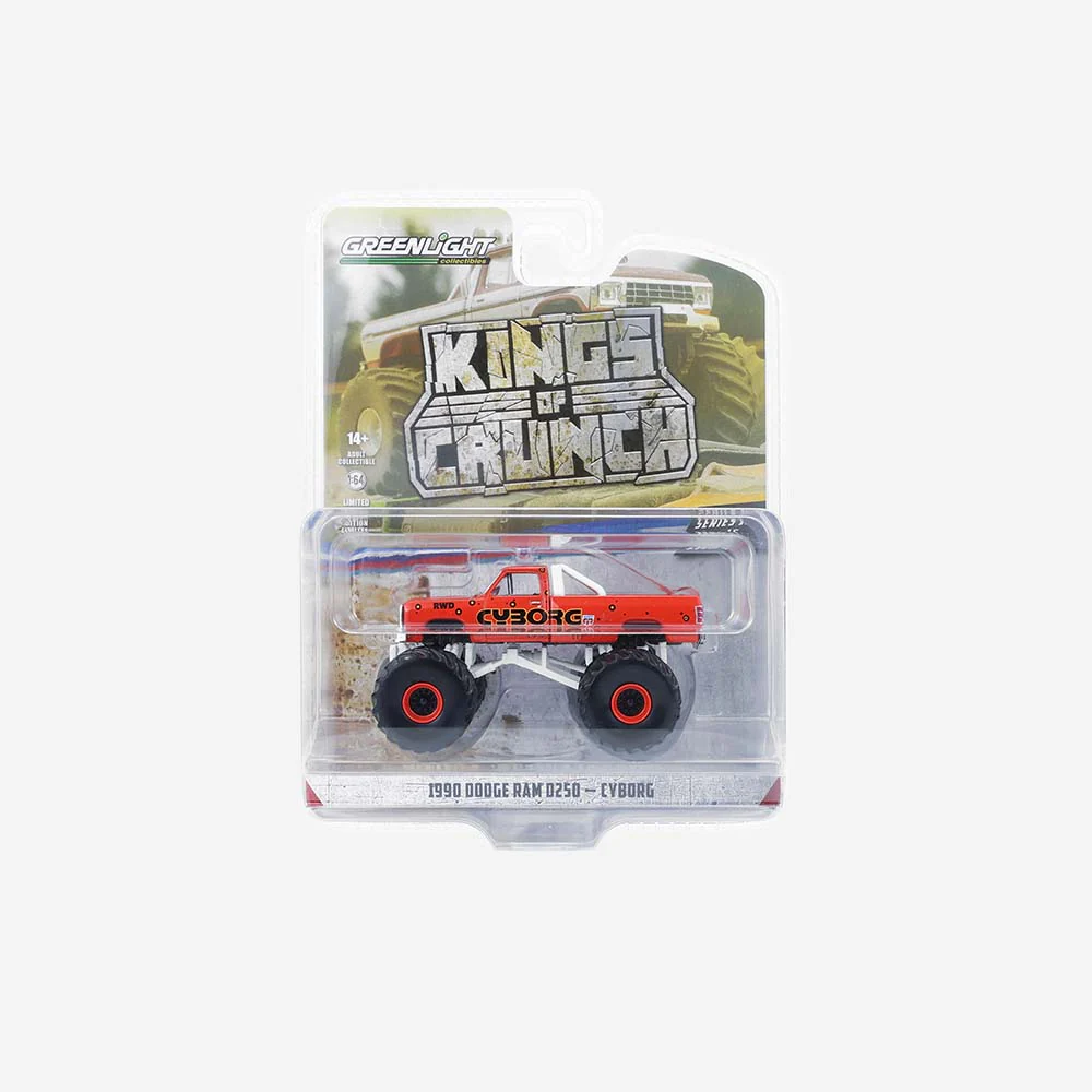 1990 Dodge Ram D250 Cyborg Monster Truck (Kings of Crunch Series 16) Diecast 1:64 Scale Model - Greenlight 49160E - Image 8