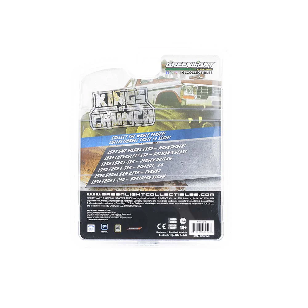 1990 Dodge Ram D250 Cyborg Monster Truck (Kings of Crunch Series 16) Diecast 1:64 Scale Model - Greenlight 49160E - Image 9