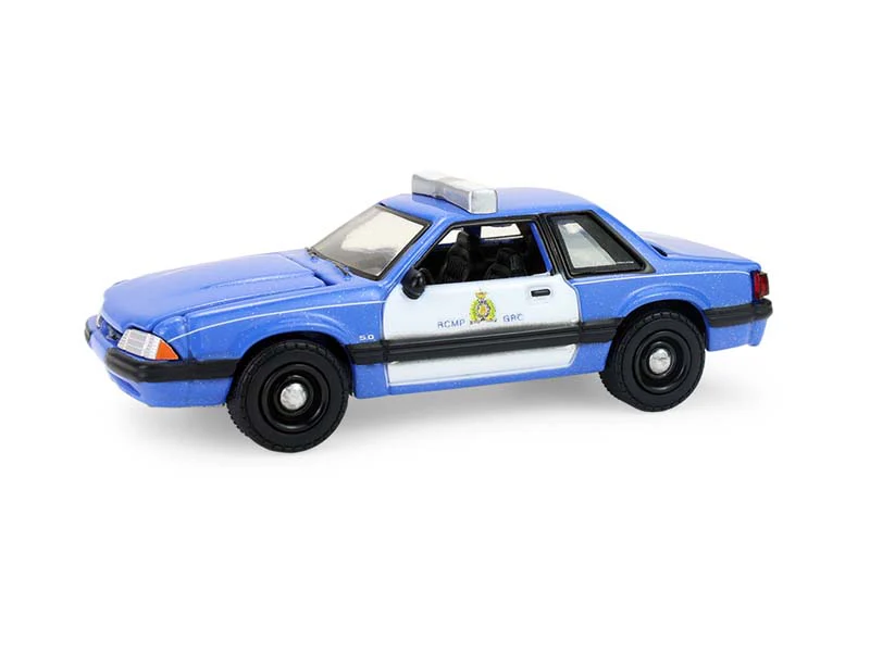 1991 Ford Mustang - Royal Canadian Mounted Police (Hot Pursuit - Canada Special Edition) Diecast 1:64 Scale Model - Greenlight 43065A