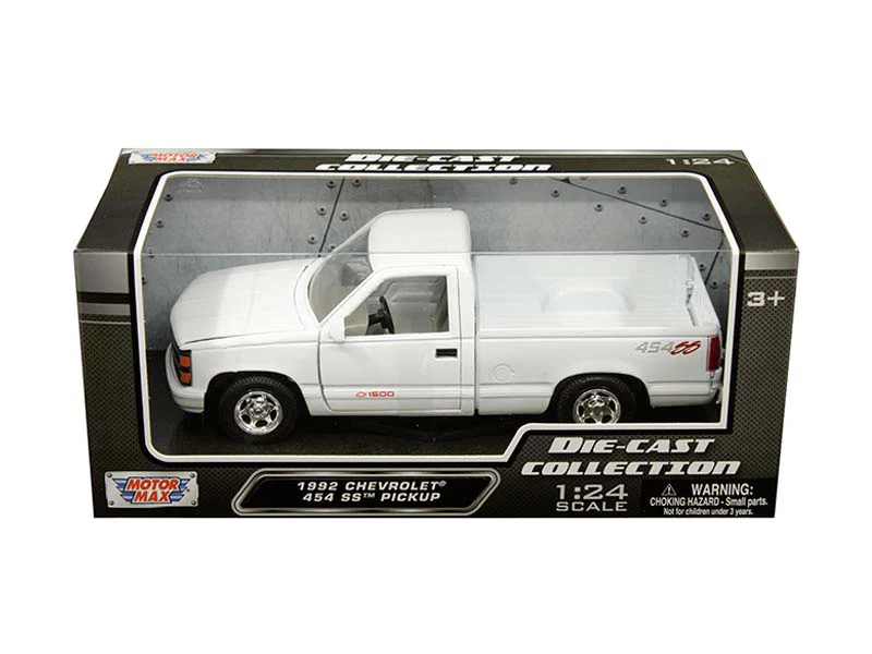 1992 Chevrolet SS 454 Pickup Truck - White Diecast 1:24 Model - Motormax 73203WH - Image 2
