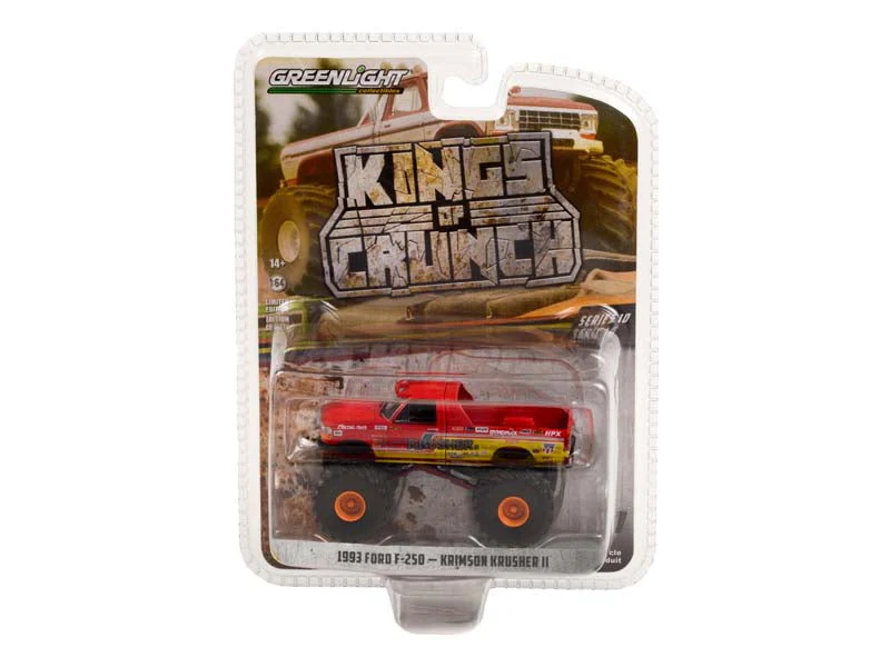 1993 Ford F-250 Monster Truck - Krimson Krusher II (Kings of Crunch) Series 10 Diecast 1:64 Scale Model - Greenlight 49100F - Image 2