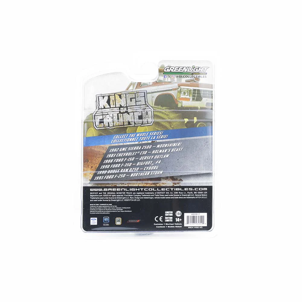 1993 Ford F-250 Northern Storm Monster Truck (Kings of Crunch Series 16) Diecast 1:64 Scale Model - Greenlight 49160F - Image 10