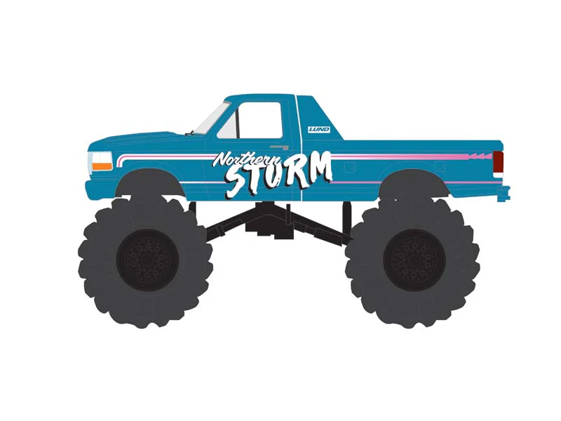 1993 Ford F-250 Northern Storm Monster Truck (Kings of Crunch Series 16) Diecast 1:64 Scale Model - Greenlight 49160F - Image 6