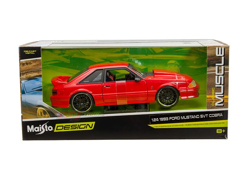 1993 Ford Mustang SVT Cobra – Red (Classic Muscle Design) Diecast 1:24 Scale Model - Maisto 32549RD - Image 2