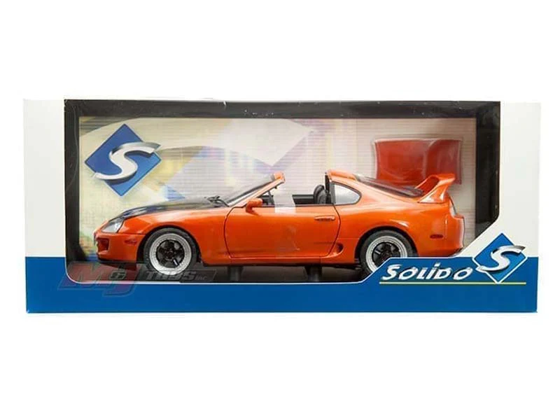 1993 Toyota Supra MK4 (A80) Streetfighter – Orange Metallic w/ Black Hood and Removable Roof Diecast 1:18 Scale Model - Solido S1807605 - Image 2