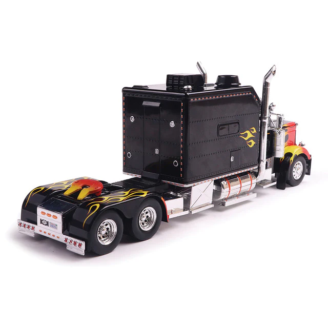 2002 Peterbilt 379 Custom - Black w/ Flames Diecast 1:43 Scale Model - IXO America IA43009 - Image 7