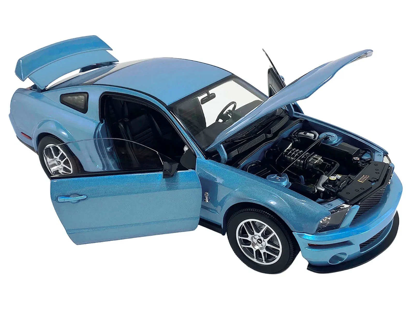 2007 Ford Mustang Shelby GT500 - Windveil Blue (Shelby Collectibles) Diecast 1:18 Scale Model - ACME SC18006 - Image 5