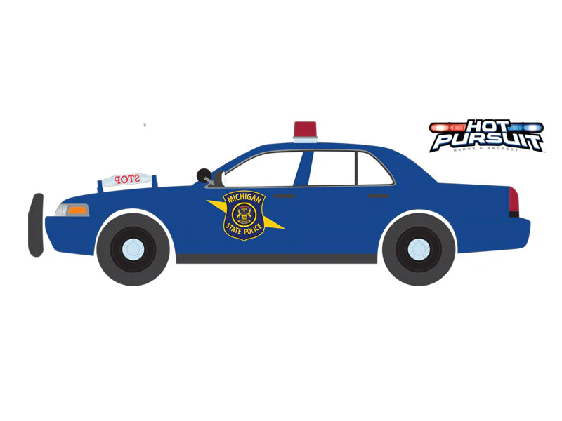 2008 Ford Crown Victoria Police Interceptor - Michigan State Police (Hot Pursuit Series 5) Diecast 1:24 Scale Model - Greenlight 85553 - Image 3