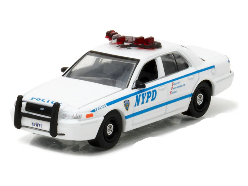 2011 Ford Crown Victoria Police Interceptor - NYPD w/ Squad Number Decal Sheet Diecast 1:64 Scale Model - Greenlight 42771