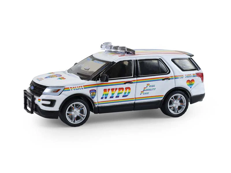 2016 Ford Explorer - NYPD Pride Livery (Hot Pursuit Series 47) Diecast 1:64 Scale Model - Greenlight 43050C