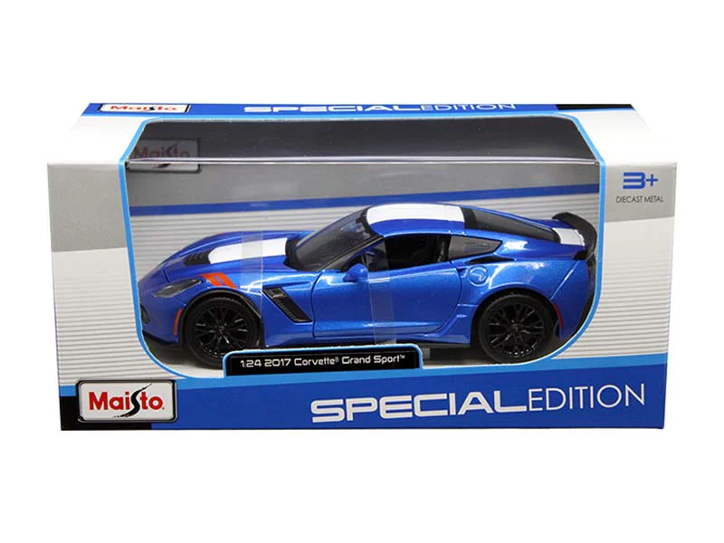 2017 Chevrolet Corvette Grand Sport - Blue (Special Edition) Diecast 1:24 Scale Model - Maisto 31516BL - Image 2