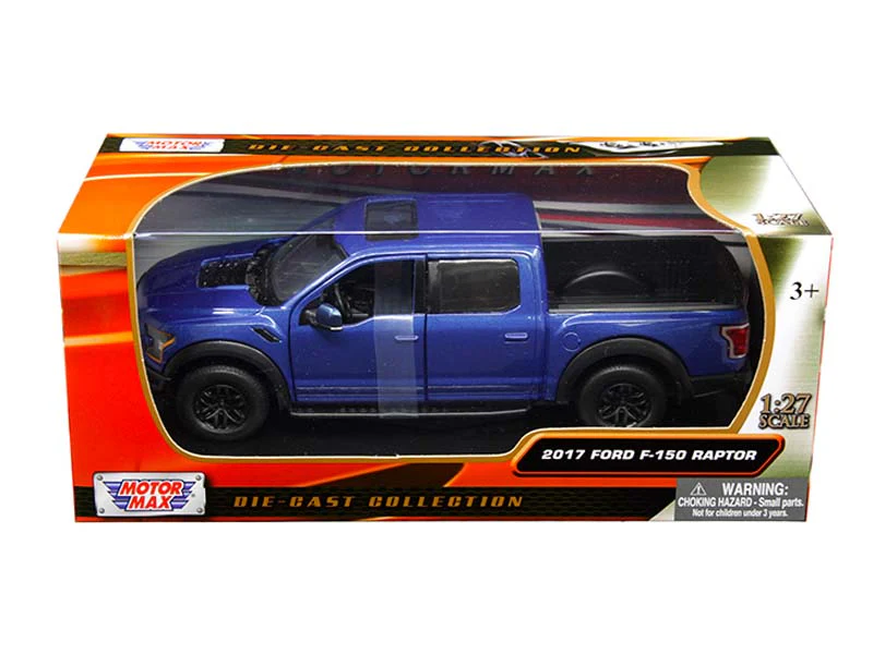 2017 Ford F-150 Raptor Pickup - Blue Diecast 1:27 Scale Model Truck - Motormax 79344BL - Image 2