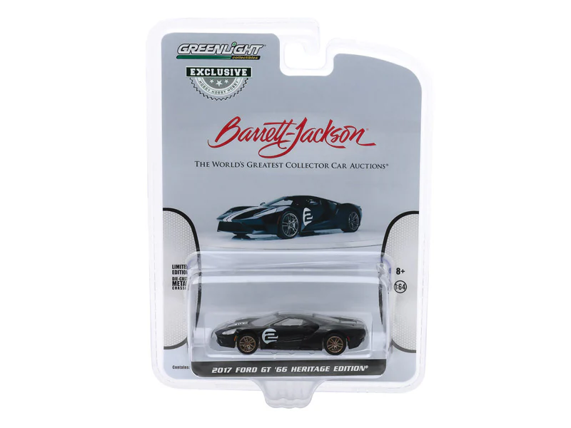 2017 Ford GT '66 Heritage Edition #2 Black - Las Vegas 2019 Lot #747 (Barrett-Jackson) Diecast 1:64 Scale Model - Greenlight 30168 - Image 2