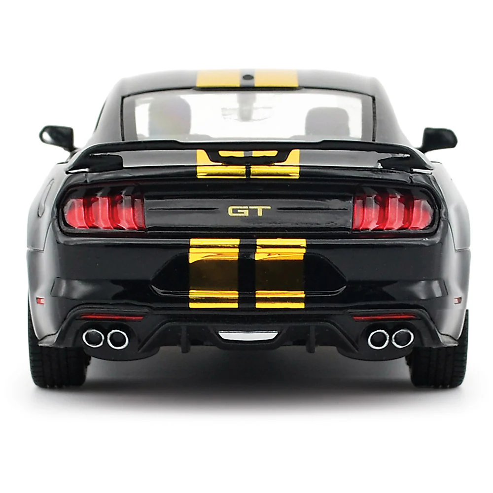 2018 Ford Mustang GT – Black w/ Gold Stripes (Midnight Eclipse) Diecast 1:24 Scale Model - Motormax 79204 - Image 5