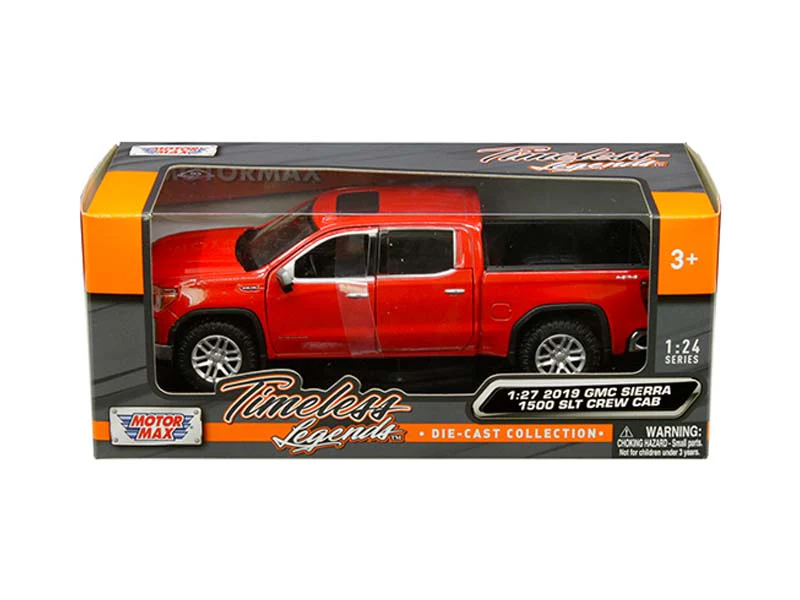 2019 GMC Sierra 1500 SLT Crew Cab Pickup Truck - Red (Timeless Legends) Diecast 1:24 Scale Model - Motormax 79361RD - Image 2