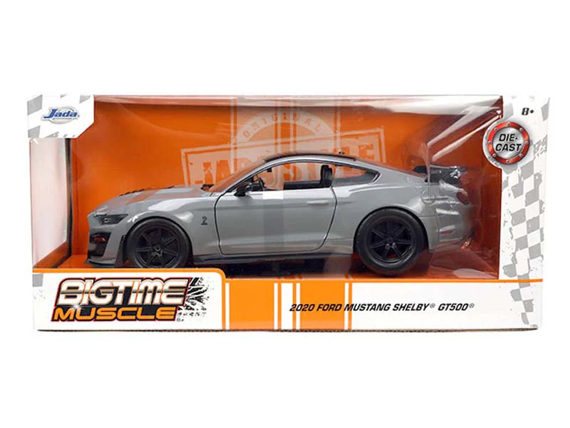 2020 Ford Mustang Shelby GT500 - Grey (Bigtime Muscle) Diecast 1:24 Scale Model - Jada 33931 - Image 2