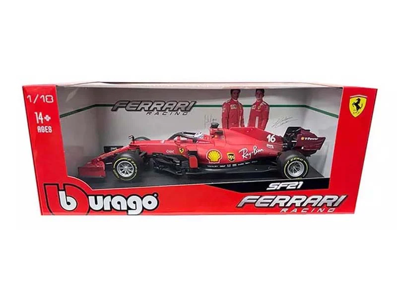 2021 Ferrari SF21 Charles Leclerc #16 – (Scuderia Ferrari Racing) Diecast 1:18 Scale Model - Bburago 16809LC - Image 2