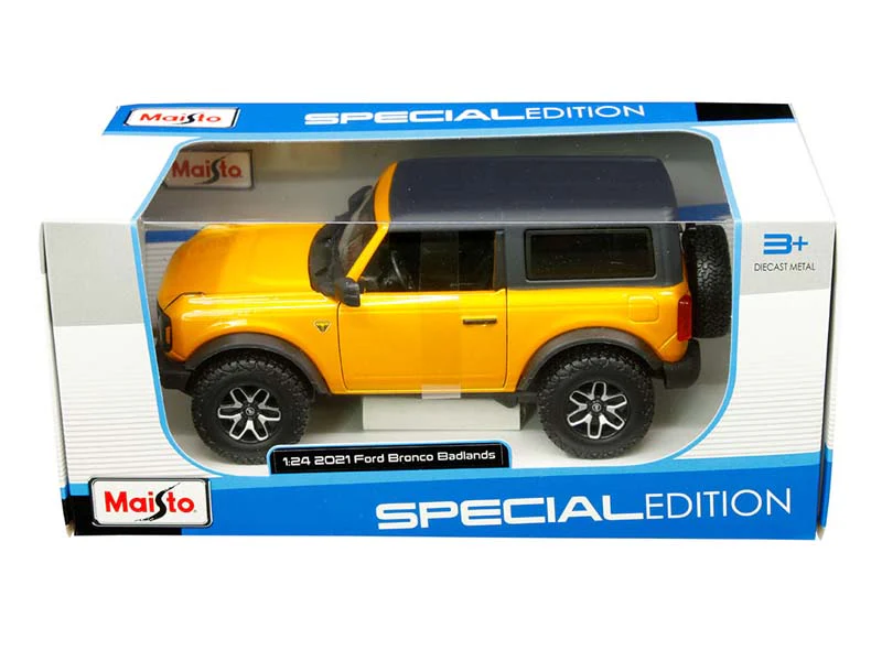 2021 Ford Bronco Badlands Orange w/ Black Top (Special Edition) Diecast 1:24 Scale Model SUV - Maisto 31530OR - Image 2