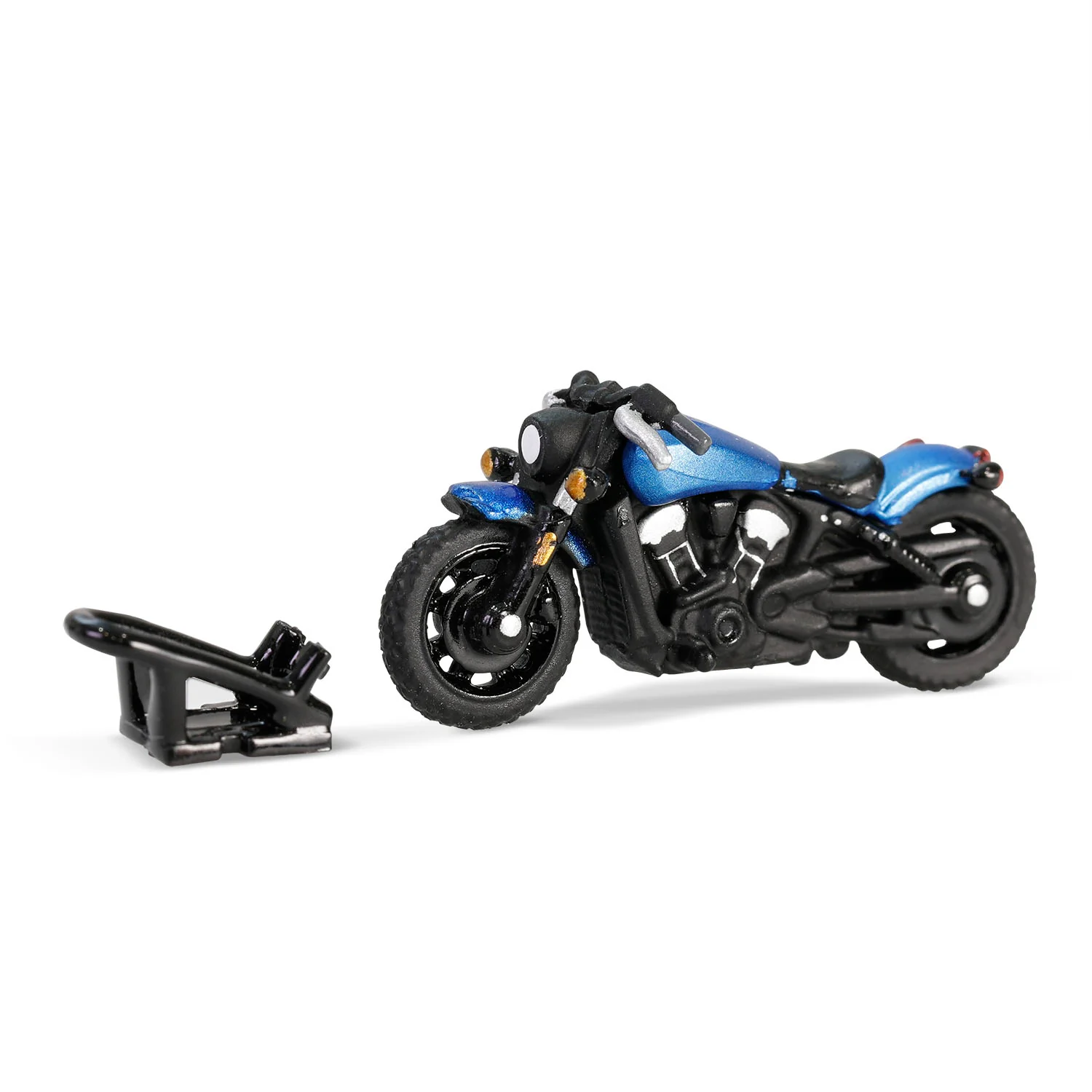 2021 Ford Bronco Black Diamond Blue Metallic w/ Trailer & Motorcycle - (Hitch & Tow Series 32) Diecast 1:64 Scale Model - Greenlight 32320C - Image 5
