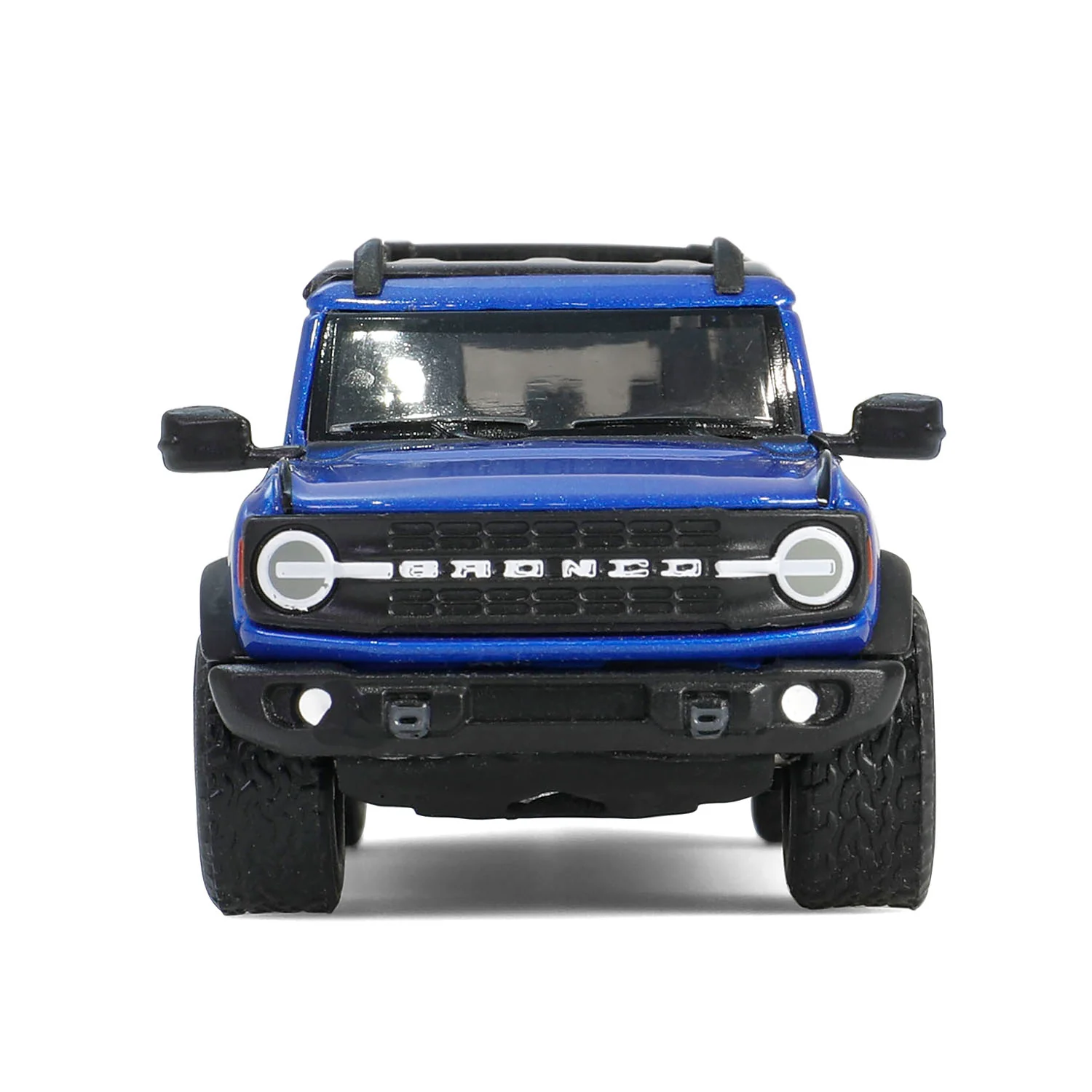 2021 Ford Bronco Black Diamond Blue Metallic w/ Trailer & Motorcycle - (Hitch & Tow Series 32) Diecast 1:64 Scale Model - Greenlight 32320C - Image 9