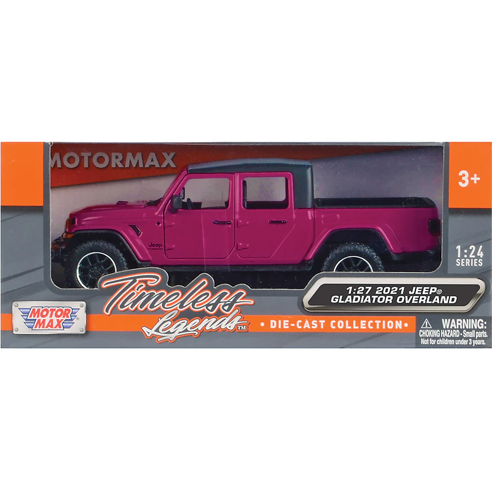 2021 Jeep Gladiator Overland Soft Top – Tuscadero Diecast 1:27 Scale Model - Motormax 79366PUR - Image 2
