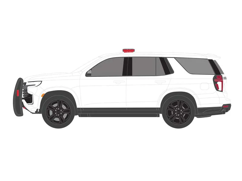 2022 Chevrolet Tahoe Police Pursuit Vehicle (PPV) White w/ Lights - Hot Pursuit (Hobby Exclusive) Diecast 1:64 Scale Model - Greenlight 43001 - Image 3