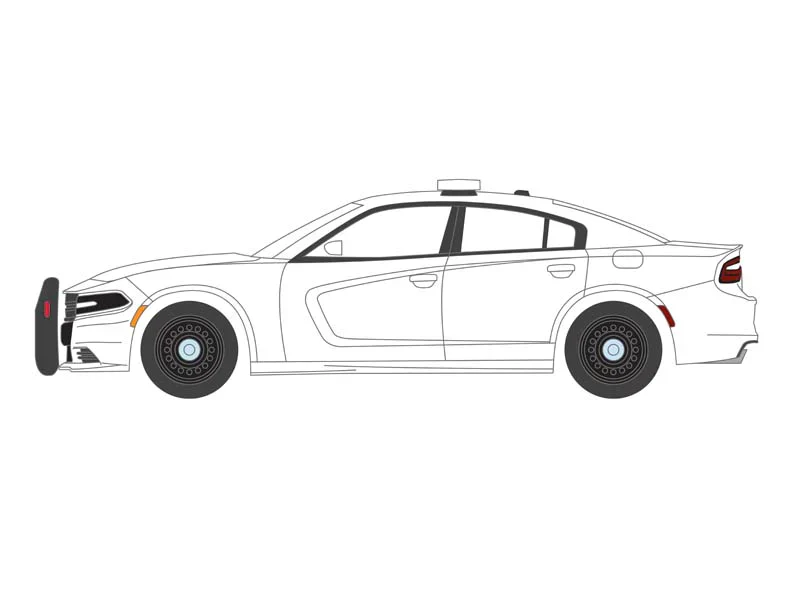 2022 Dodge Charger Pursuit White - Hot Pursuit w/ Lights (Hobby Exclusive) Diecast 1:64 Scale Model - Greenlight 43002 - Image 2