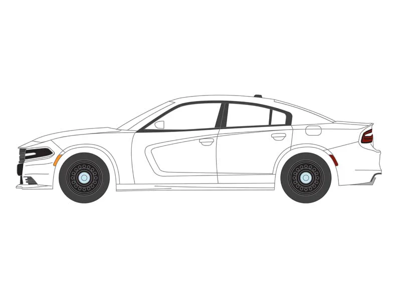 2022 Dodge Charger Pursuit White - Hot Pursuit w/ Lights (Hobby Exclusive) Diecast 1:64 Scale Model - Greenlight 43002 - Image 3