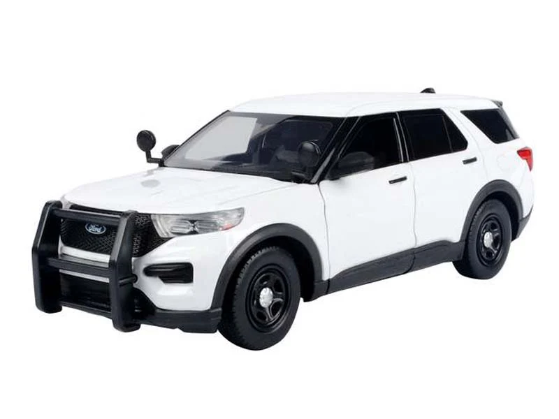 2022 Ford Explorer Police Interceptor Utility – White Diecast 1:24 Scale Model - Motormax 76990WH