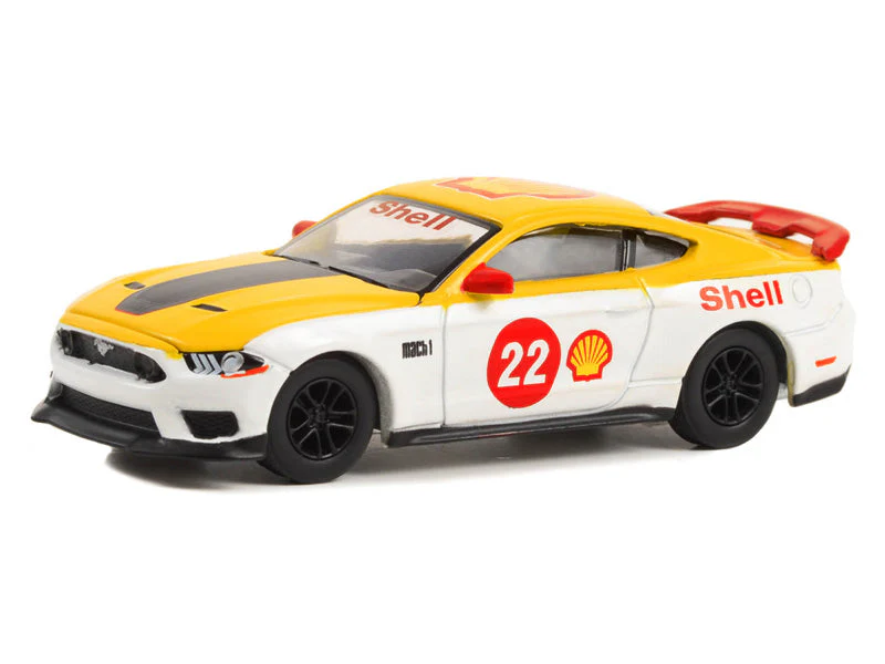 2022 Ford Mustang Mach 1 #22 Shell Racing (Shell Oil Special Edition Series 1) Diecast Scale 1:64 Model - Greenlight 41125F