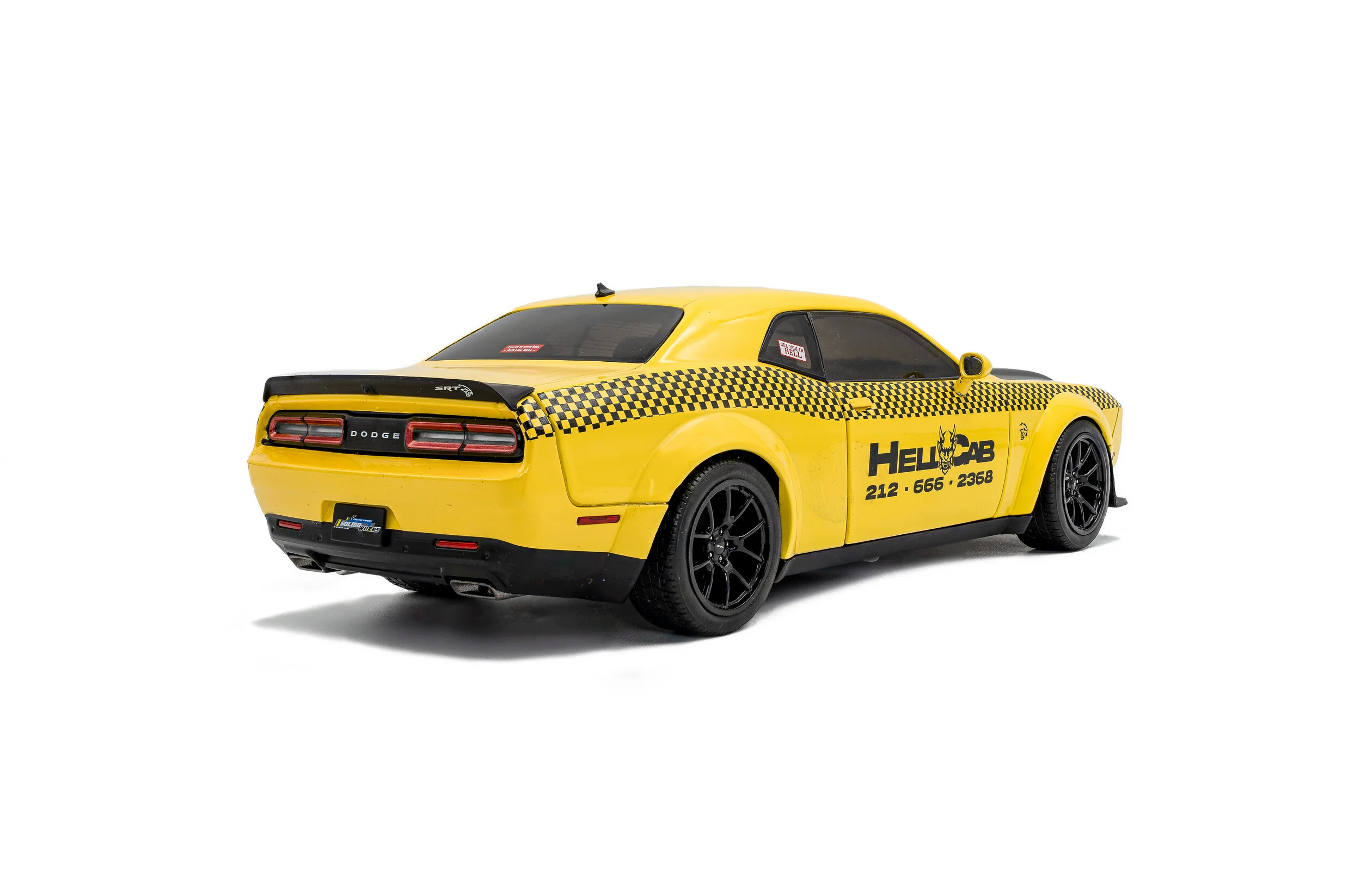 2023 Dodge Challenger SRT Hellcat Redeye Widebody - NYC Hellcab Diecast 1:18 Scale Model - Solido S1805716 - Image 5
